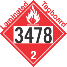 Flammable Gas Class 2.1 UN3478 Tagboard DOT Placard
