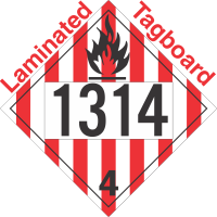 Flammable Solid Class 4.1 UN1314 Tagboard DOT Placard