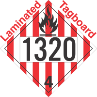 Flammable Solid Class 4.1 UN1320 Tagboard DOT Placard