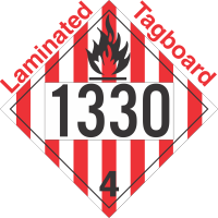 Flammable Solid Class 4.1 UN1330 Tagboard DOT Placard