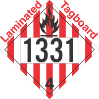 Flammable Solid Class 4.1 UN1331 Tagboard DOT Placard