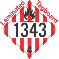 Flammable Solid Class 4.1 UN1343 Tagboard DOT Placard