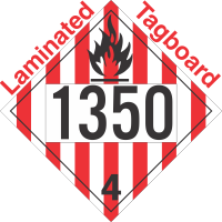 Flammable Solid Class 4.1 UN1350 Tagboard DOT Placard