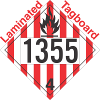 Flammable Solid Class 4.1 UN1355 Tagboard DOT Placard