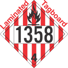 Flammable Solid Class 4.1 UN1358 Tagboard DOT Placard