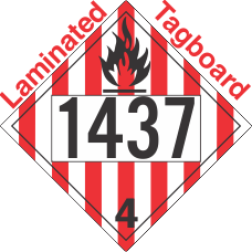 Flammable Solid Class 4.1 UN1437 Tagboard DOT Placard