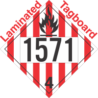 Flammable Solid Class 4.1 UN1571 Tagboard DOT Placard