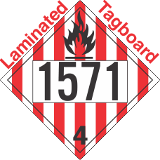 Flammable Solid Class 4.1 UN1571 Tagboard DOT Placard