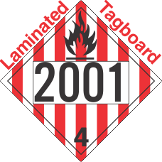 Flammable Solid Class 4.1 UN2001 Tagboard DOT Placard