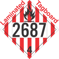 Flammable Solid Class 4.1 UN2687 Tagboard DOT Placard