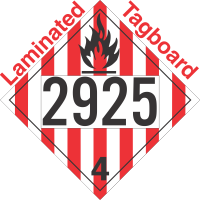 Flammable Solid Class 4.1 UN2925 Tagboard DOT Placard