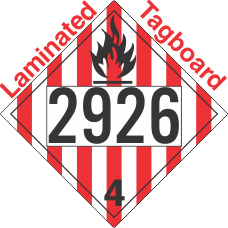 Flammable Solid Class 4.1 UN2926 Tagboard DOT Placard