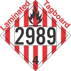 Flammable Solid Class 4.1 UN2989 Tagboard DOT Placard