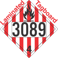 Flammable Solid Class 4.1 UN3089 Tagboard DOT Placard