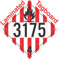 Flammable Solid Class 4.1 UN3175 Tagboard DOT Placard