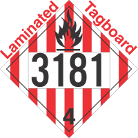 Flammable Solid Class 4.1 UN3181 Tagboard DOT Placard