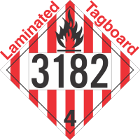 Flammable Solid Class 4.1 UN3182 Tagboard DOT Placard