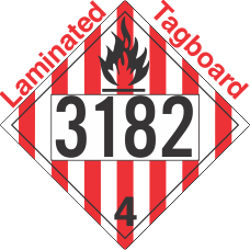 Flammable Solid Class 4.1 UN3182 Tagboard DOT Placard