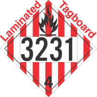 Flammable Solid Class 4.1 UN3231 Tagboard DOT Placard