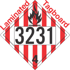 Flammable Solid Class 4.1 UN3231 Tagboard DOT Placard