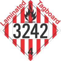 Flammable Solid Class 4.1 UN3242 Tagboard DOT Placard