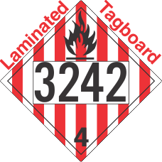 Flammable Solid Class 4.1 UN3242 Tagboard DOT Placard