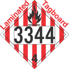 Flammable Solid Class 4.1 UN3344 Tagboard DOT Placard