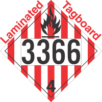 Flammable Solid Class 4.1 UN3366 Tagboard DOT Placard