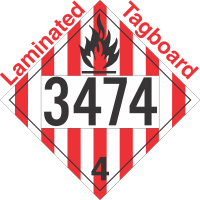 Flammable Solid Class 4.1 UN3474 Tagboard DOT Placard