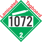 Non-Flammable Gas Class 2.2 UN1072 Tagboard DOT Placard