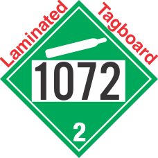 Non-Flammable Gas Class 2.2 UN1072 Tagboard DOT Placard