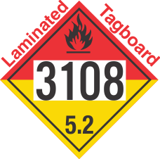Organic Peroxide Class 5.2 UN3108 Tagboard DOT Placard