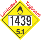 Oxidizer Class 5.1 UN1439 Tagboard DOT Placard