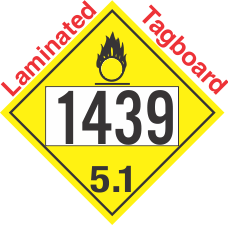 Oxidizer Class 5.1 UN1439 Tagboard DOT Placard