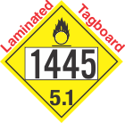 Oxidizer Class 5.1 UN1445 Tagboard DOT Placard
