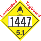 Oxidizer Class 5.1 UN1447 Tagboard DOT Placard