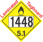 Oxidizer Class 5.1 UN1448 Tagboard DOT Placard