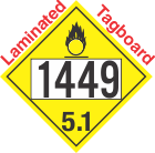 Oxidizer Class 5.1 UN1449 Tagboard DOT Placard