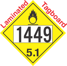 Oxidizer Class 5.1 UN1449 Tagboard DOT Placard