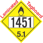 Oxidizer Class 5.1 UN1451 Tagboard DOT Placard