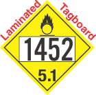 Oxidizer Class 5.1 UN1452 Tagboard DOT Placard