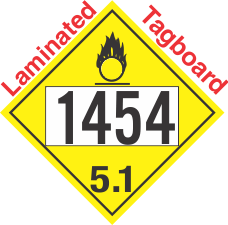 Oxidizer Class 5.1 UN1454 Tagboard DOT Placard