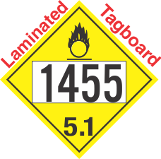Oxidizer Class 5.1 UN1455 Tagboard DOT Placard
