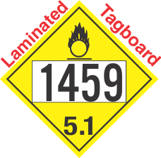 Oxidizer Class 5.1 UN1459 Tagboard DOT Placard