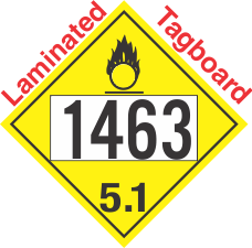 Oxidizer Class 5.1 UN1463 Tagboard DOT Placard