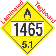 Oxidizer Class 5.1 UN1465 Tagboard DOT Placard
