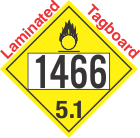 Oxidizer Class 5.1 UN1466 Tagboard DOT Placard