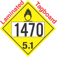 Oxidizer Class 5.1 UN1470 Tagboard DOT Placard