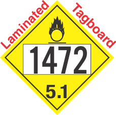 Oxidizer Class 5.1 UN1472 Tagboard DOT Placard