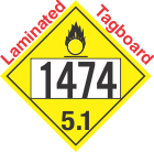 Oxidizer Class 5.1 UN1474 Tagboard DOT Placard